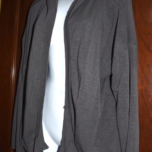 Olivaceous Blue Hooded Long Sleeve Cardigan Sweater Jacket Size Small - Picture 5 of 7